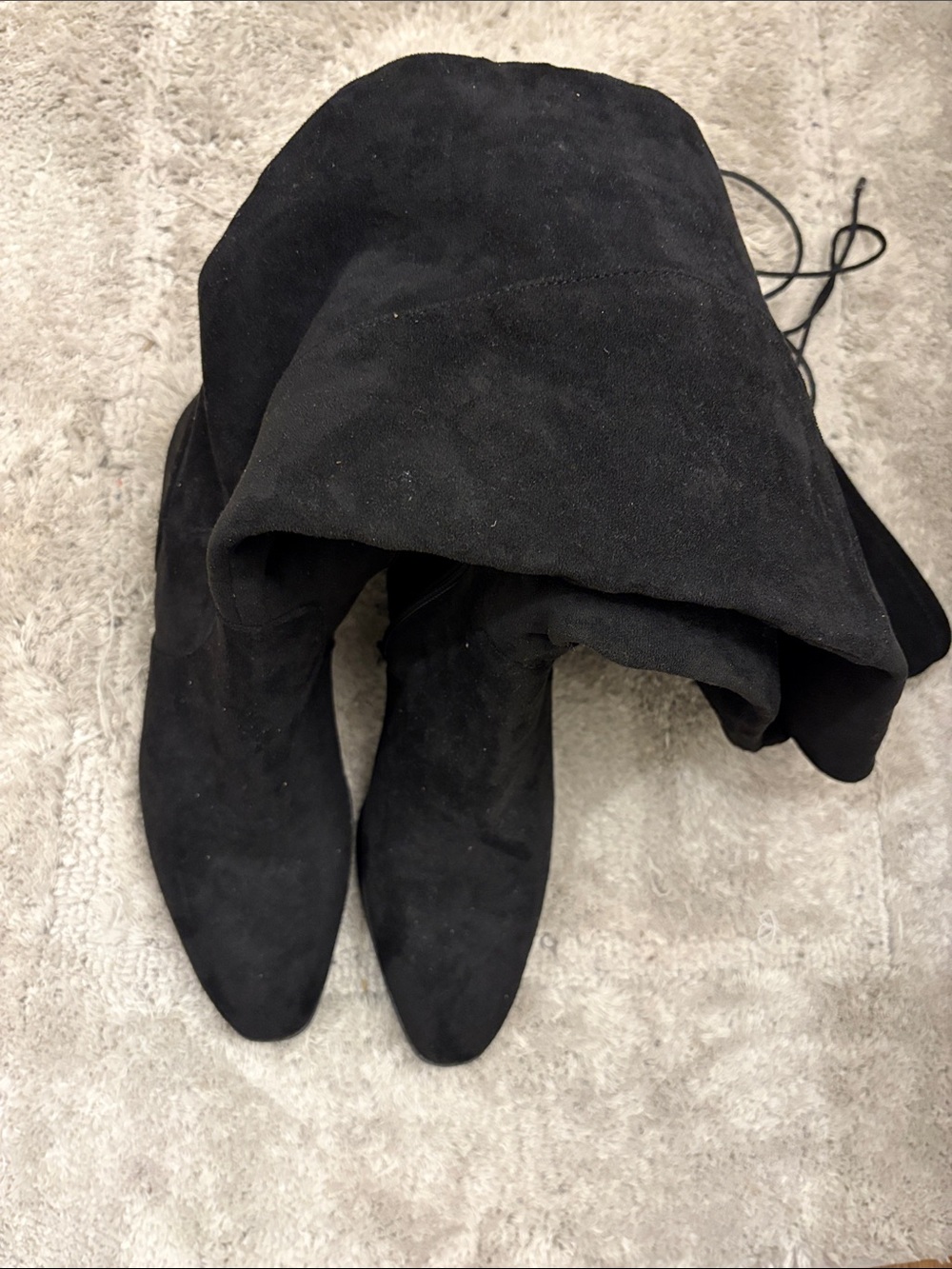 crown & ivy Black Over-the-Knee Suede Boots